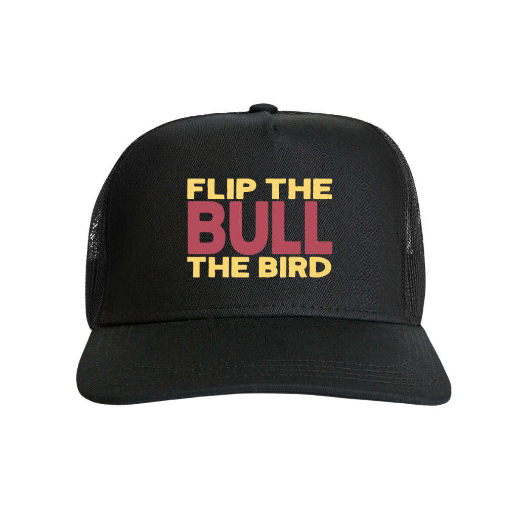 Flip the Bull Hat Black Trucker Hat
